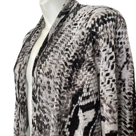 Chicos Womens Linen Cotton Blend Open Cardigan Sweater Snakeskin Knit sz 2 L - Picture 10 of 16